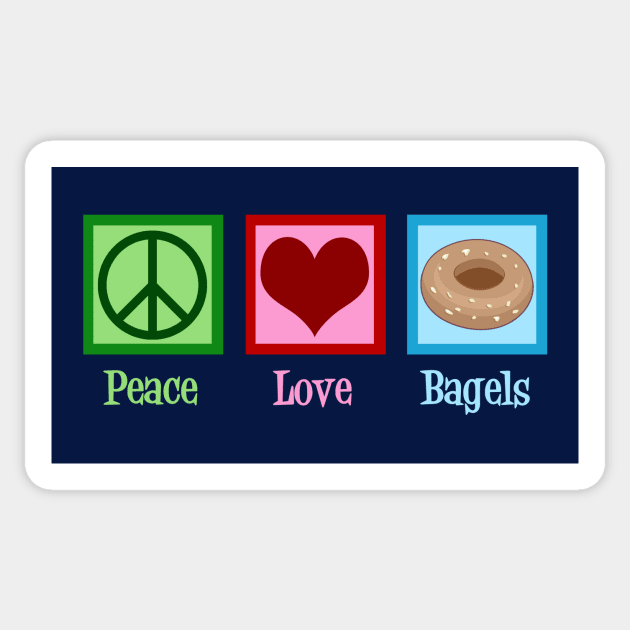 Peace Love Bagels Sticker by epiclovedesigns